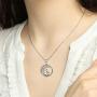 TRISHULA 925 Sterling Silver Necklace with Dog and Girl,Life of The Tree Round Pendant Jewelry Gift for Mother Daughter Girl