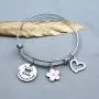 Ohana Bracelet Keychain Ohana Mean Ohana Jewelry with Hibiscus Flower Charm Gift for Women Girls