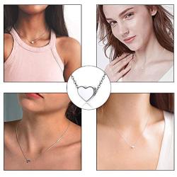 Bix Tiny Heart Choker Silver Necklace Fashion Jewelry Sterling Silver Plated Necklace Pendant Necklace Jewelry for Women and Girls (Silver)