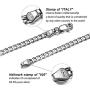 ChicSilver 2.8mm/5mm Solid 925 Sterling Silver Cuban Link/Figaro Chain Necklace for Women Men, 18, 20, 22, 24, 26, 28 Inch(with Gift Box)