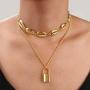 Lock Necklace for Women Men Lock Chain Necklace Gold Padlock Necklace Punk Necklace Jewelry Gift