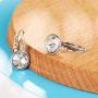 Sllaiss Austrian Crystals Bella Earrings For Women Solitaire Leverback Earrings Dainty Wedding Drop earrings Bridal Jewelry White Gold Palted