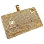 BLINGFACTORY Iced Hip Hop Stainless Steel Lab Diamond Large Credit Card Bling Charm Pendant