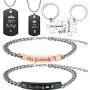 6 Piece Her King His Queen Necklace Bracelet Couple Necklace Bracelet Keychain Set for Valentines Jewelry Gift 6 Piece Her King His Queen Necklace Bracelet Couple Necklace Bracelet Keychain Set for Valentines Jewelry Gift