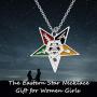 POTIY OES Symbol Jewelry Order of The Eastern Star Necklace OES Sorority Earrings Gift for Women Girls