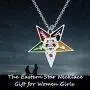 POTIY OES Symbol Jewelry Order of The Eastern Star Necklace OES Sorority Earrings Gift for Women Girls