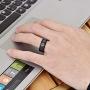 NUNCAD Mens 8mm Black Tungsten Carbide Ring Blue Rings for Men Blue Carbon Fiber Polished Finish Comfort Fit Size 6-15