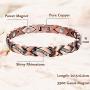 Copper Bracelet for Women Magnetic Arthritis Therapy Bracelets for Pain Crystal Link Chain Charm Jewelry Gift 3500 Gauss Magnets with Adjust Tool