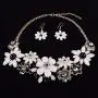 Yuhuan Flower Chunky Statement Necklace Rhinestone Costume Jewelry for Women Yuhuan Flower Chunky Statement Necklace Rhinestone Costume Jewelry for Women