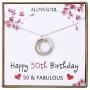 ALoveSoul 50th Birthday Gifts for Women - Sterling Silver Five Circle intertwined Necklace for Her 5 Decade 50 Years Old Jewelry Presents