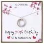 ALoveSoul 50th Birthday Gifts for Women - Sterling Silver Five Circle intertwined Necklace for Her 5 Decade 50 Years Old Jewelry Presents ALoveSoul 50th Birthday Gifts for Women - Sterling Silver Five Circle intertwined Necklace for Her 5 Decade 50 Years Old Jewelry Presents