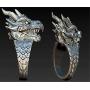 PikaLF Dragon Ring for Men, Vintage Dragon Head Ring, Retro Domineering Dragon Rings, Amulet Ring, Punk Animal Dragon Jewelry for Men Boys