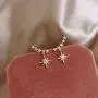 Cathercing Gold Ear Jackets for Women Girls Minimalist Crystal Star Earrings Studs Simple Hypoallergenic Earrings Lightweight Earrings Modern Jewelry Daily for Gift (gold)