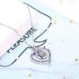 Sterling Silver Grandma Mom Daughter Forever Love Heart Necklace Engraved Jewelry Birthday Gifts for Family
