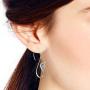 Edgy Curled King Cobra .925 Sterling Silver Snake Dangle Earrings