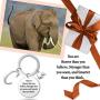 G-Ahora Elephant Keychain with Initial Elephant Charm You are Braver Elephant Gift for Women Girl