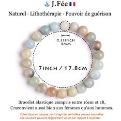 J.Fée Chakra Bracelet, Semi-Precious Gemstone Bracelet 8mm Beaded Stretch Bracelet Natural Stone Bracelet for Women to Mother Day