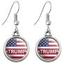 GRAPHICS & MORE President Trump American Flag Novelty Dangling Drop Charm Earrings