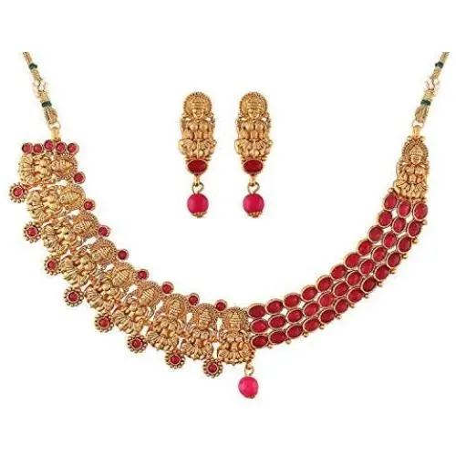 Aheli Necklace Earrings Set Indian Wedding Traditional Ethnic Fashion Jewelry for Women Aheli Necklace Earrings Set Indian Wedding Traditional Ethnic Fashion Jewelry for Women