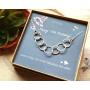 EFYTAL Happy 70th Birthday Gifts for Women Necklace, Sterling Silver 7 rings seven Decades Necklaces Gift Ideas