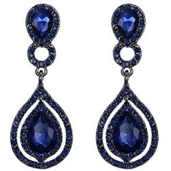 BriLove Womens Wedding Bridal Crystal Teardrop Infinity Chandelier Dangle Earrings