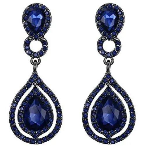 BriLove Womens Wedding Bridal Crystal Teardrop Infinity Chandelier Dangle Earrings BriLove Womens Wedding Bridal Crystal Teardrop Infinity Chandelier Dangle Earrings