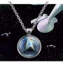 BEKECH Star Trek Necklace Glass Time Gem Star Trek Pendant Necklace Movie Inspired Jewelry Gift for Star Trek Fans Star Trek Necklace for Fans