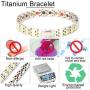 N+NITROLUBE Womens Magnetic Bracelet Titanium Fashion Magnetic Jewelry Energy Bracelets for Women Gift (Silver&Gold, 7.68)