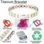 N+NITROLUBE Womens Magnetic Therapy Bracelet Titanium Fashion Magnetic Jewelry Energy Bracelets for Women Gift (Silver&Gold, 7.28)