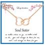 Soul Sister Pendant Necklace for Sister Gift Two Interlocking Heart Necklace Friendship Necklace Jewelry Women