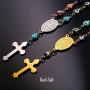 U7 Men Women Rosary Necklace Catholic Pray Gift Stainless Steel or 18K Gold Plated Classic Beads/Evil Eye/Heart Rosary Y Necklace