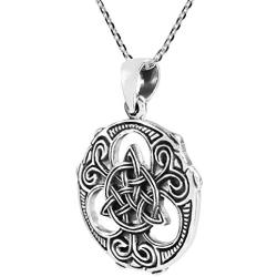 AeraVida Intricately Stylized Trinity Knot or Triquetra .925 Sterling Silver Pendant Necklace