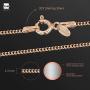 14K Rose Gold Plated on 925 Sterling Silver 1.3 mm Curb Chain Necklace Length 18'' inch / 45 cm (18)