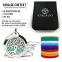 Essential Oil Diffuser Necklace - Magnetic Locket - Best for Aromatherapy - Perfume, Fragrance, Scent Diffusers for Women and Girls (1.2 Inch Diameter - 27.5 Inch Chain Length) Essential Oil Diffuser Necklace - Magnetic Locket - Best for Aromatherapy - Perfume, Fragrance, Scent Diffusers for Women and Girls (1.2 Inch Diameter - 27.5 Inch Chain Length)