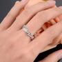 MIXIA 18K Rose Gold Tone Adjustable Open Finger Rings Lightning Bolt for Women Shining Cubic Zircon CZ Ring Fashion Jewelry