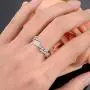 MIXIA 18K Rose Gold Tone Adjustable Open Finger Rings Lightning Bolt for Women Shining Cubic Zircon CZ Ring Fashion Jewelry