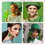 20 Pairs Easter Spring Faux Leather Earrings Easter Egg Bunny Green Plaid Shamrock Teardrop Earrings Dangle Earrings Set for Women Girls Birthday Party