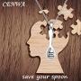 CENWA Spoonie Gift Save Your Spoons Necklace Mental Health Awareness Jewelry Chronic Illness Gift Spoonie Fibromialgia Charm Gift