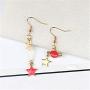 Gmillions Fashion 8 Pairs Moon and Star Earth Planet Drop Asymmetric Earrings Long Pendant Dangle Jewelry for Woman Girls