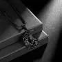Celtic Crescent Moon Wolf Necklace 316L Stainless Steel Norse Viking Pentagram Pentacle Pendant 18K Gold/Black Gun Plated Irish Knot Amulet Wicca Pagan Jewelry SP0070