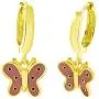 AFFY Jewelry Peach Enamel Butterfly Drop Earrings in 925 Sterling Silver AFFY Jewelry Peach Enamel Butterfly Drop Earrings in 925 Sterling Silver