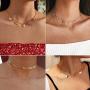 9 Pieces Layering Choker Necklace Cute Star Coin Pearl Necklace Snake Chain Choker Multilayer Vsco Necklace for Teens Girls Women