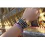 KELITCH Turquoise Mother of Pearl Silver Mix Beaded 3 Wrap Bracelet Handmade New Cuff Jewelry