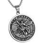 AsAlways Saint Michael Necklace, Personalized Engraving Protection Gifts for Men Women, Stainless Steel St. Michael The Archangel Medal Pendant Jewelry Pray For Us