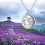 PROESS Fairy Angel Locket Necklace, Flower Girl Pendant Necklace That Holds Pictures S925 Sterling Silver Charm Heart Pendant Gifts for Women Girlfriend Daughter Sister