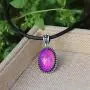 Magic Color Change Mood Stone in Antique Sterling Silver Finish Classic Oval Pendant Leather Necklace Mood Necklace Magic Color Change Mood Stone in Antique Sterling Silver Finish Classic Oval Pendant Leather Necklace Mood Necklace