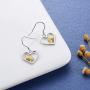 Sunflower Sunshine Silver Drop Earrings - 925 Sterling Silver Heart You are My Sunshine Daisy Blessing Sun Flower Dangle Earrings Jewelry Gifts for Women Girl Friend Wife Daughter