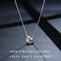 Sllaiss 925 Sterling Silver Swarovski Cubic Zirconia Solitaire Pendant Necklace White Round-Cut CZ Chain Necklace ,Fine Jewelry for Anniversary Christmas 16.5”+2”