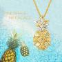 AOBOCO Sterling Silver Pineapple Necklace Gold Plated Pendant,Jewelry Gift for Women