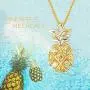 AOBOCO Sterling Silver Pineapple Necklace Gold Plated Pendant,Jewelry Gift for Women AOBOCO Sterling Silver Pineapple Necklace Gold Plated Pendant,Jewelry Gift for Women